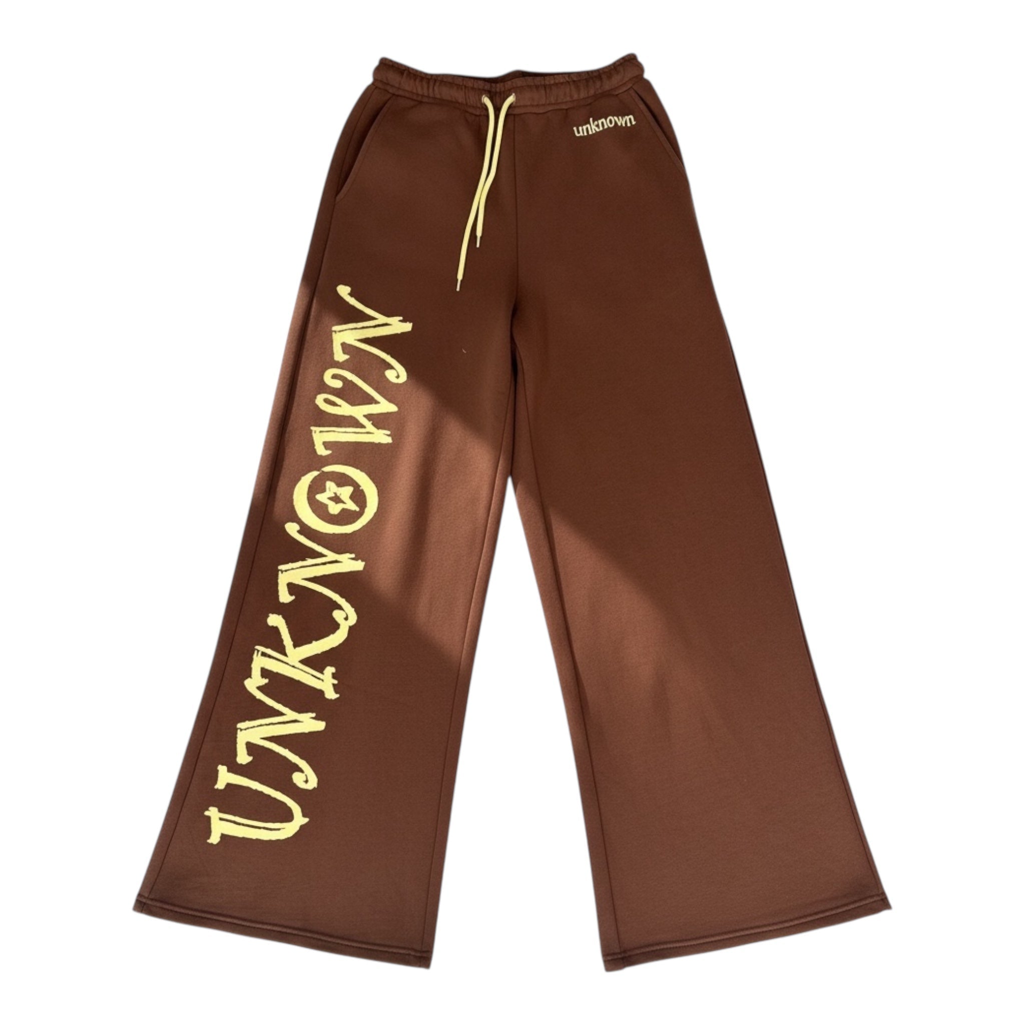 UNKNOWN LOGO SWEATPANT BROWN - UNKNOWN